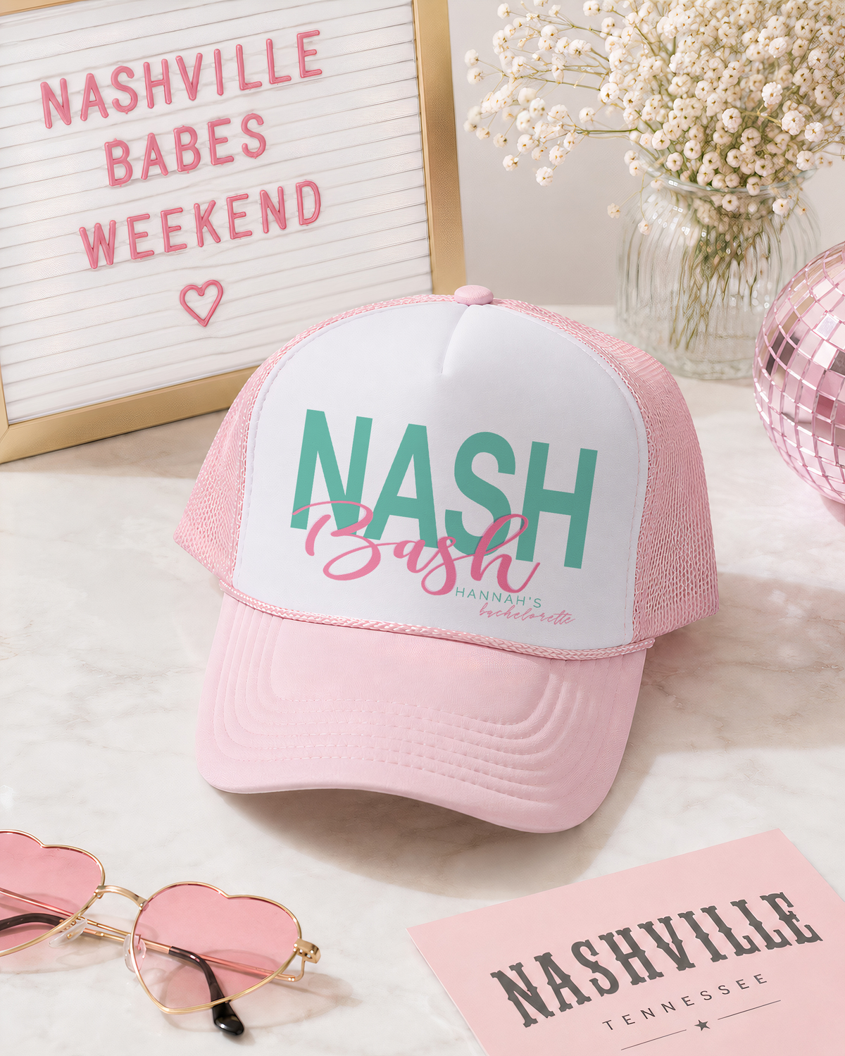 Bachelorette Party Trucker Hats Nashville | Nashville Hat | Nash Bash