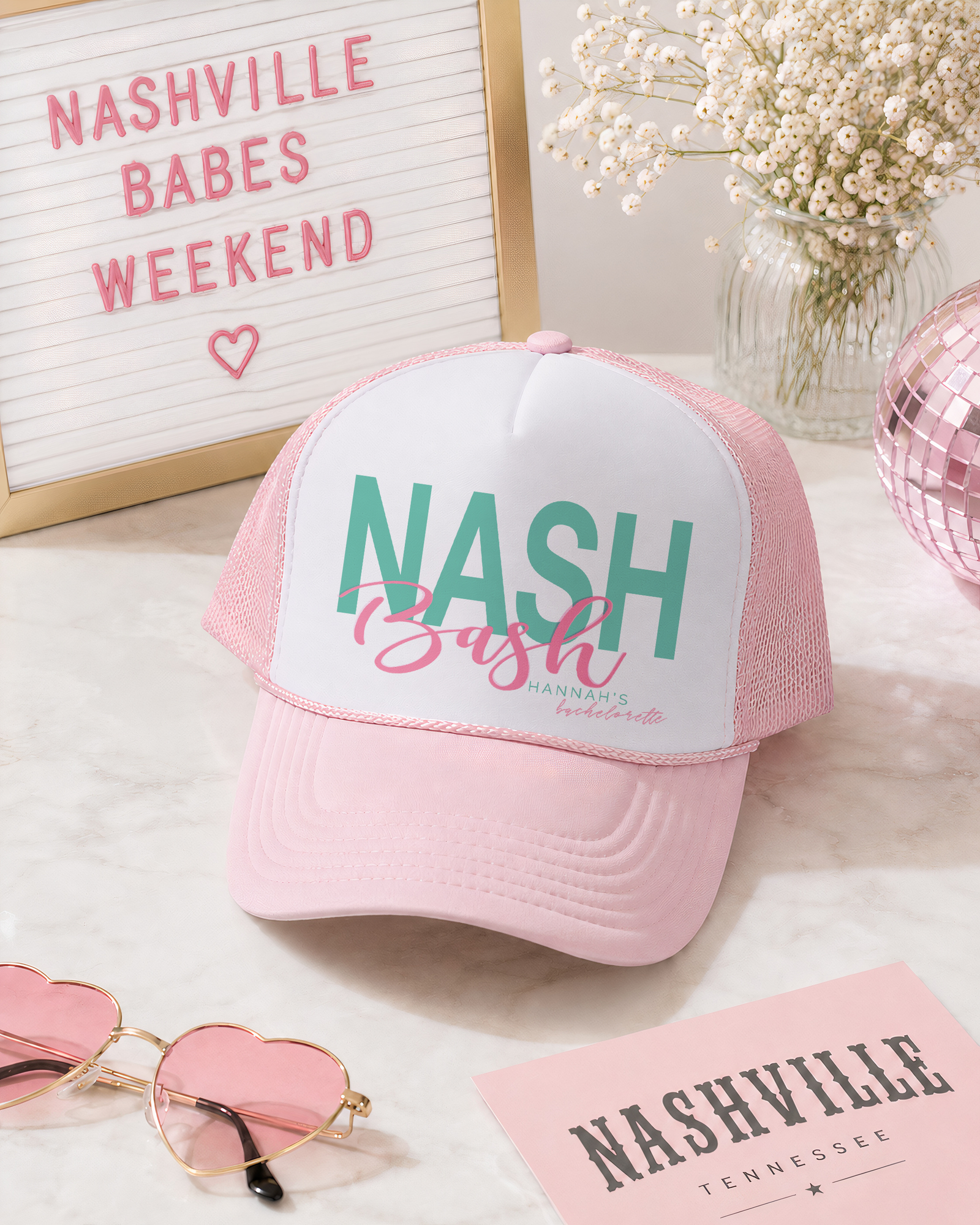 Bachelorette Party Trucker Hats Nashville | Nashville Hat | Nash Bash