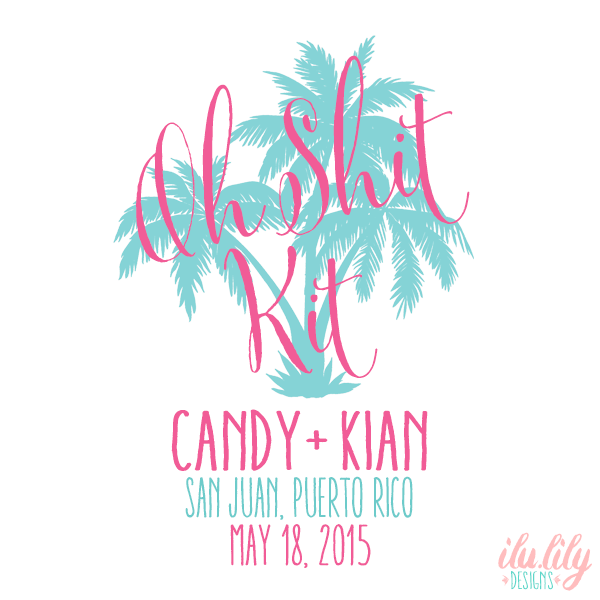 Destination Wedding Favor Bag | Oh Shit Kit Palm Trees