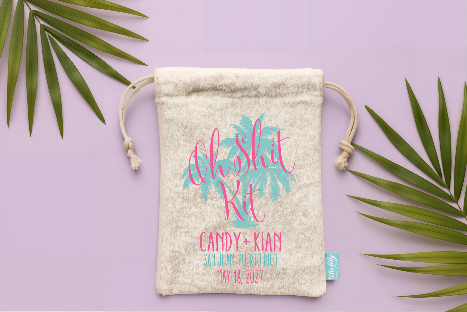 Destination Wedding Favor Bag | Oh Shit Kit Palm Trees