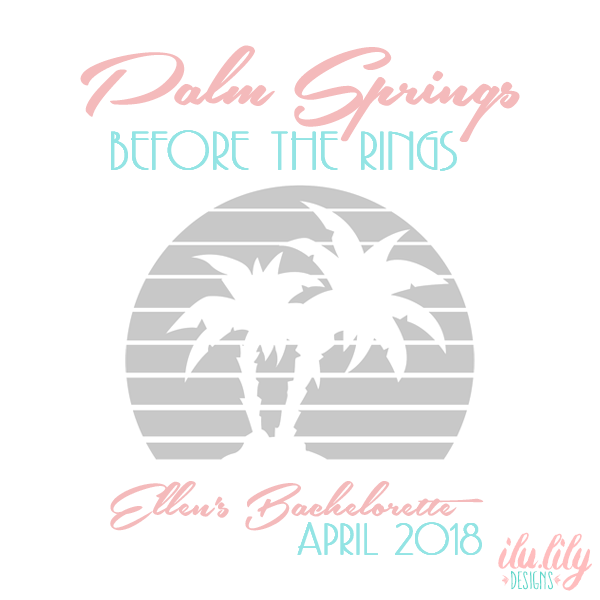 Palm Springs Personalized Canvas Tote Bag for Bachelorette Parties by Ilu.Lily