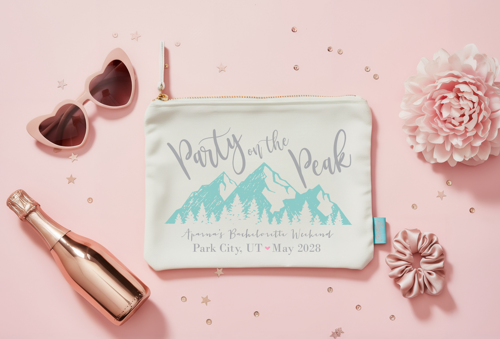 Personalized Canvas Makeup Bag for Bachelorette Parties by Ilu.Lily