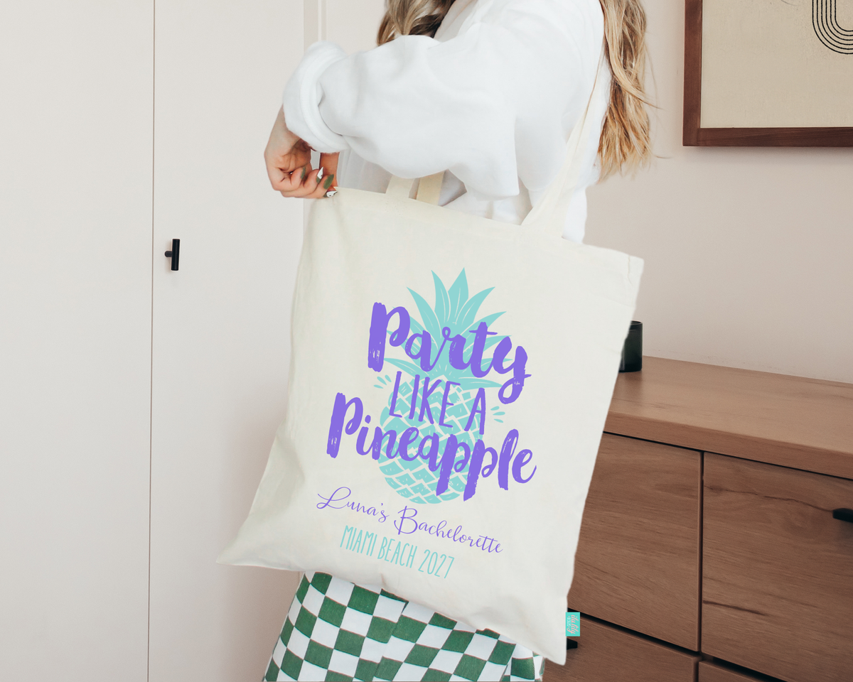 Bachelorette Party Tote Bag | Pineapple Bachelorette Theme | Party Like A Pineapple