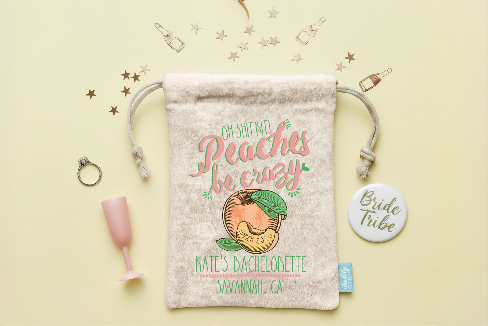 Bachelorette Party Savannah Favor Bag | Savannah, GA Bachelorette | Peaches Be Crazy