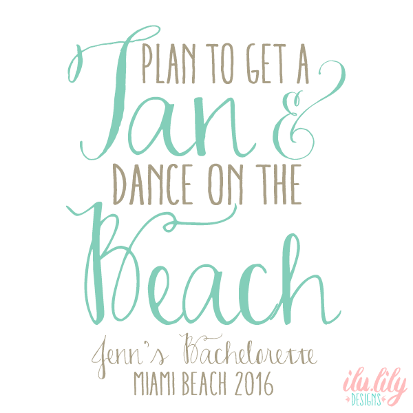Beach Personalized Canvas Tote Bag for Bachelorette Parties by Ilu.Lily
