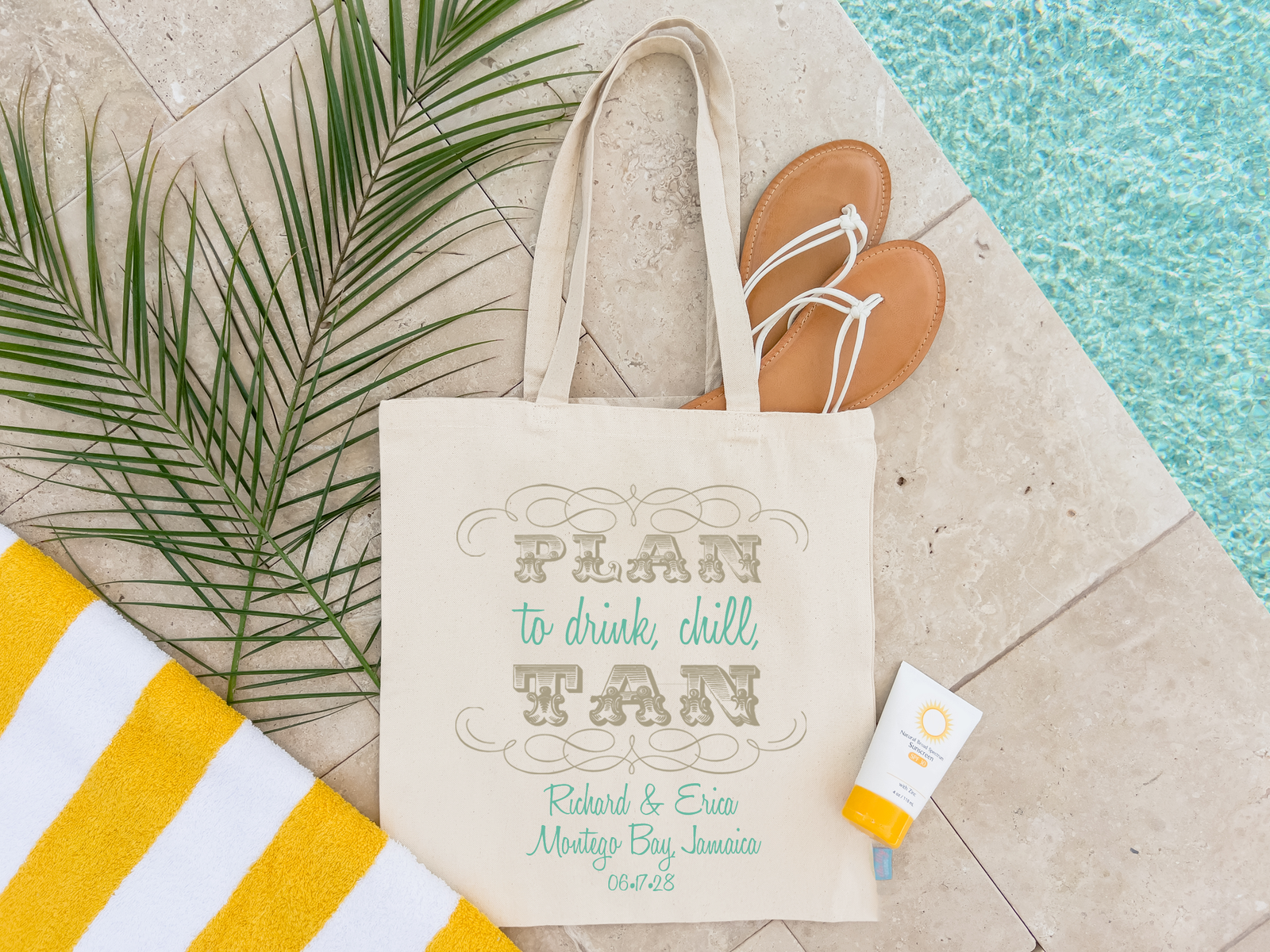 Destination Wedding Tote Bag | Plan to Drink, Chill, Tan