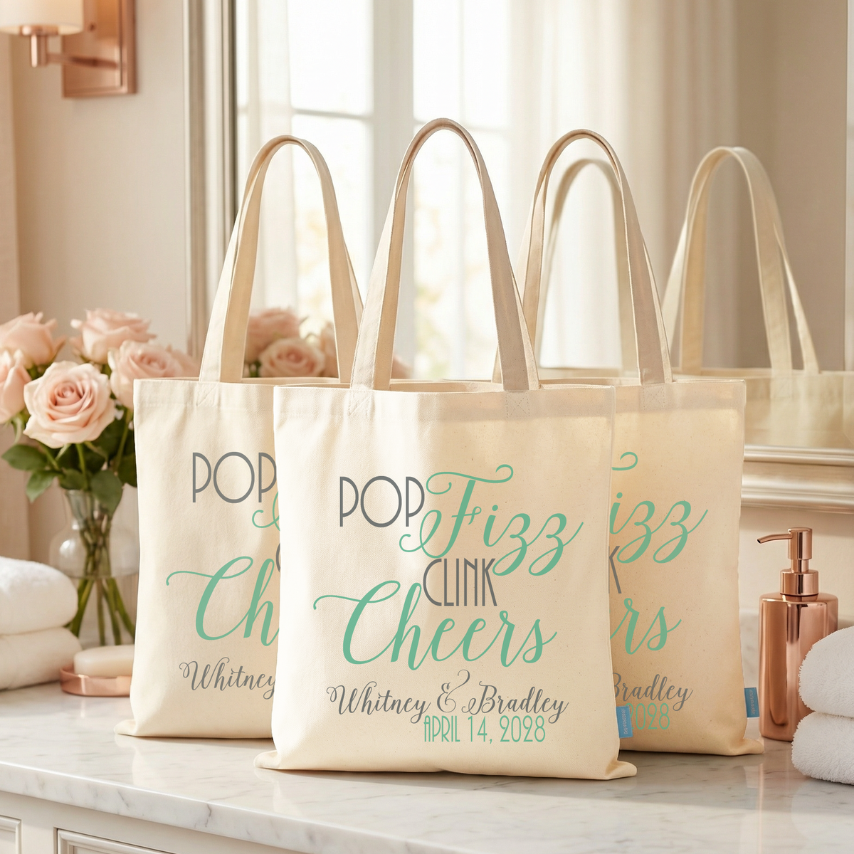 Wedding Welcome Tote Bag | Pop Fizz Clink Cheers