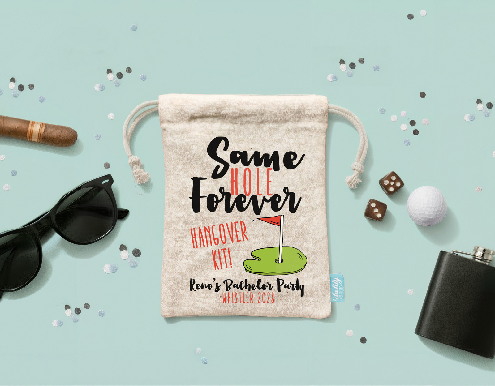 Bachelor Party Hangover Recovery Kit - Bachelor Groomsmen Favor - Same Hole Forever