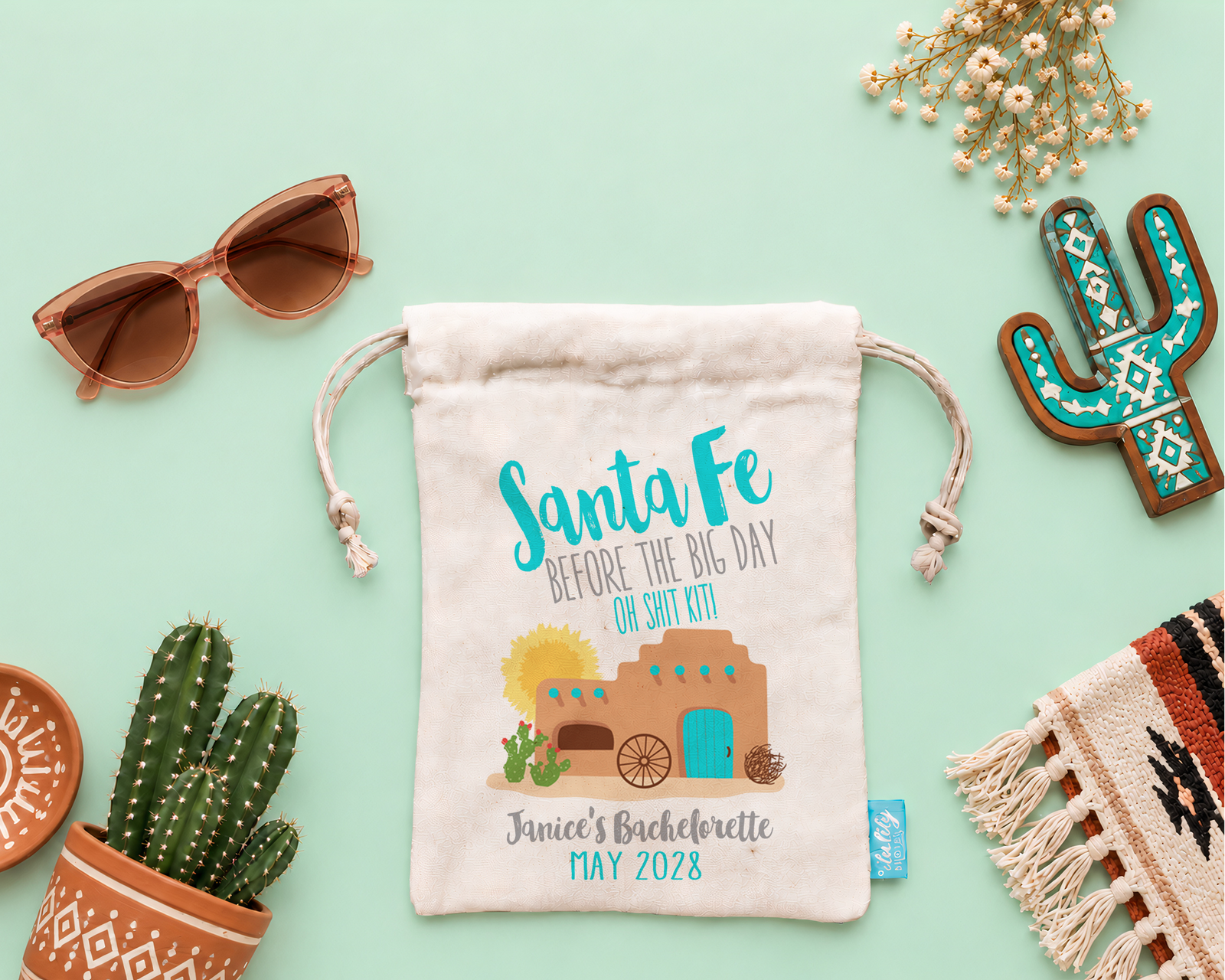 Santa Fe Before the Big Day Oh Shit Kit Bachelorette Hangover Kit Favor Bag