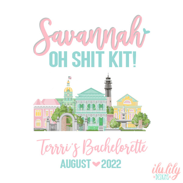 Bachelorette Party Savannah Favor Bag | Savannah, GA Oh Shit Hangover Kit