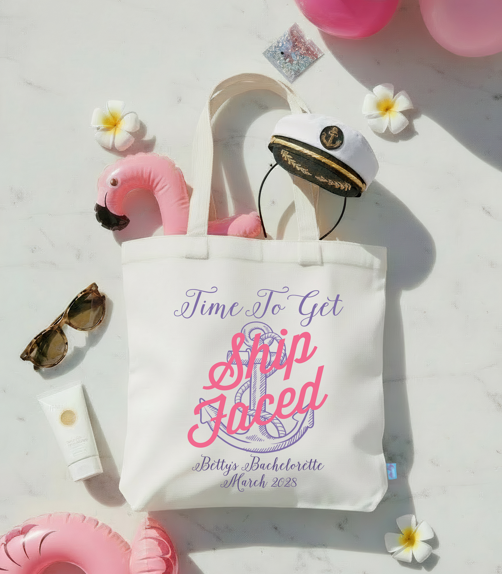 Cruise Personalized Canvas Tote Bag for Bachelorette Parties by Ilu.Lily