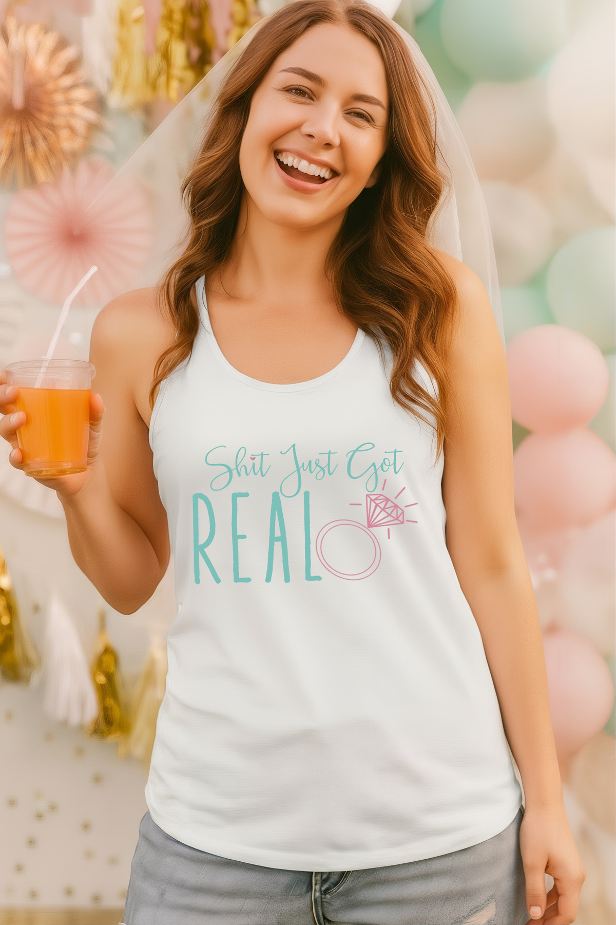 Bachelorette Party  T-Shirt | Just Engaged | Shit Just Got Real