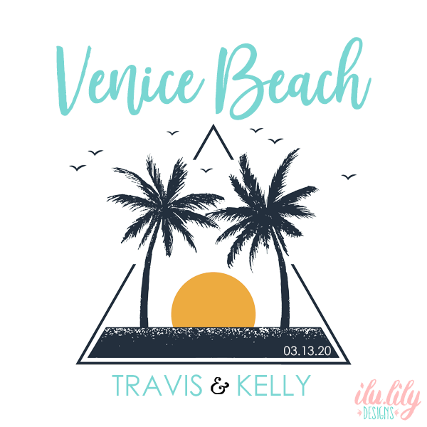Beach Personalized Canvas Tote Bag for Weddings by Ilu.Lily
