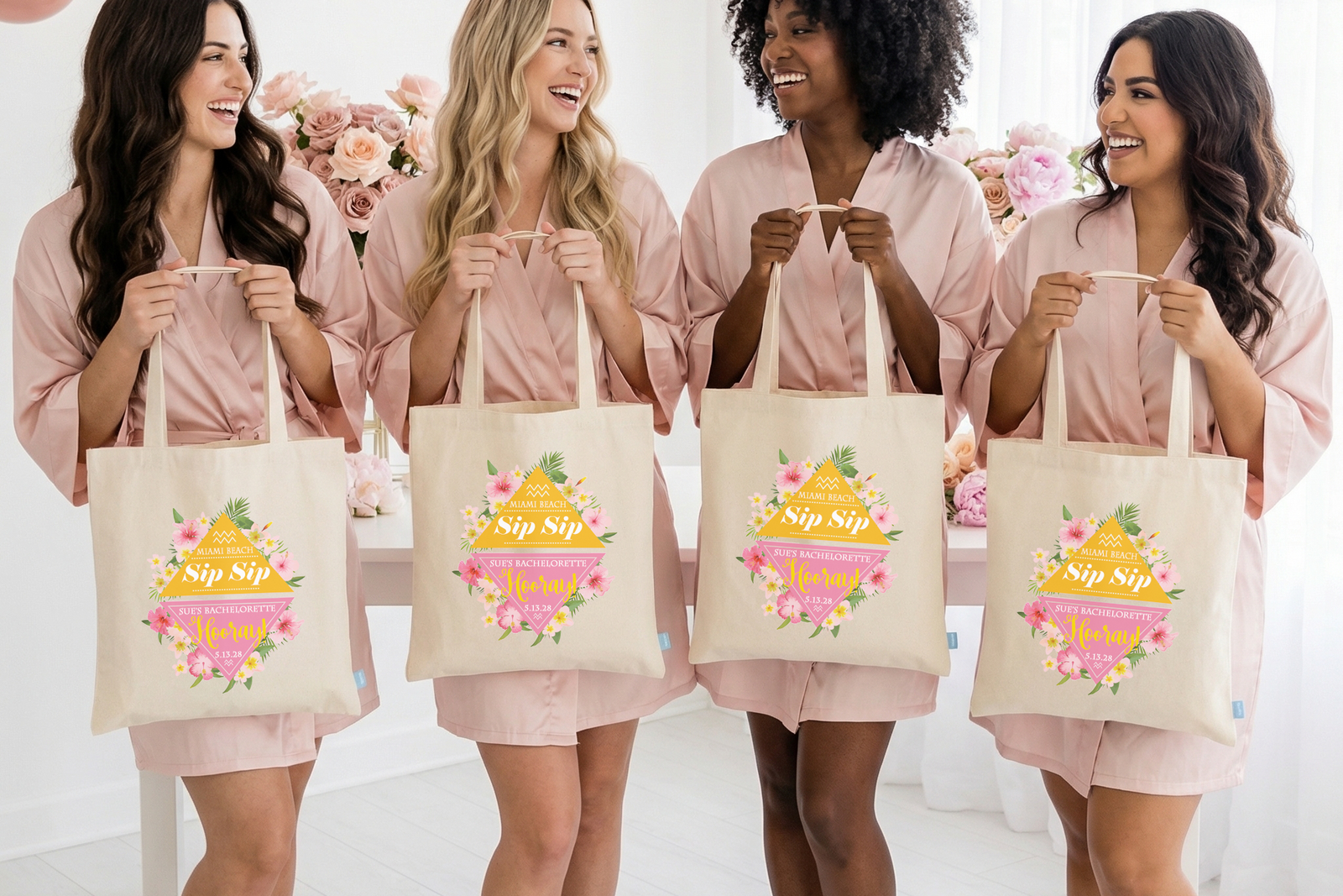 Bachelorette Party Tote Bags | Sip Sip Hooray