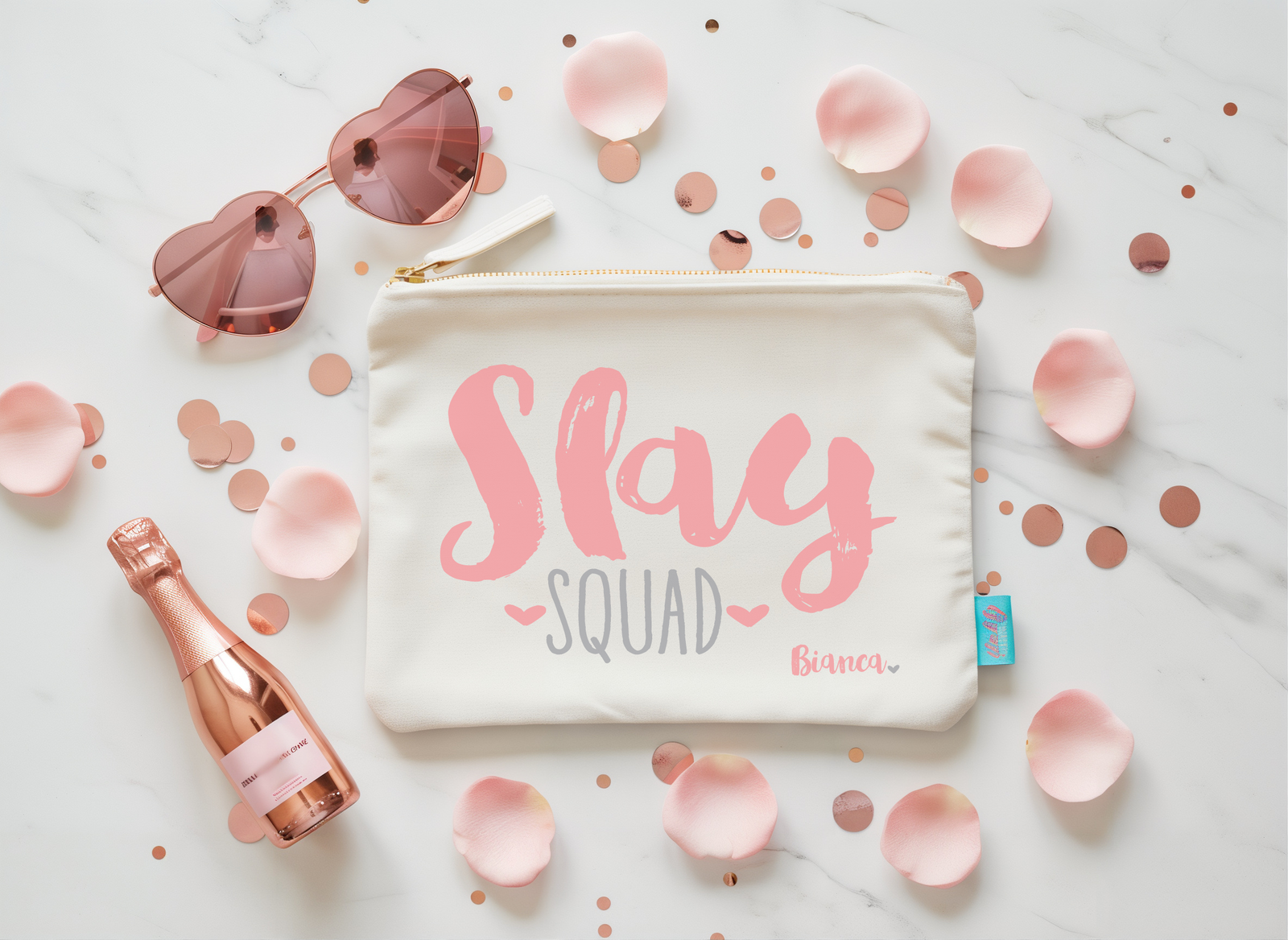 Personalized Canvas Makeup Bag for Bachelorette Parties by Ilu.Lily