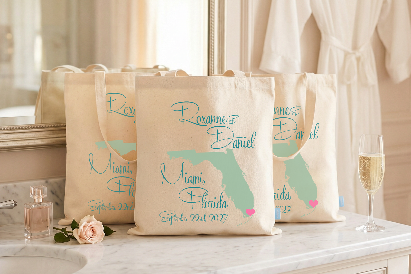 Destination Wedding Welcome Tote Bag | State Map