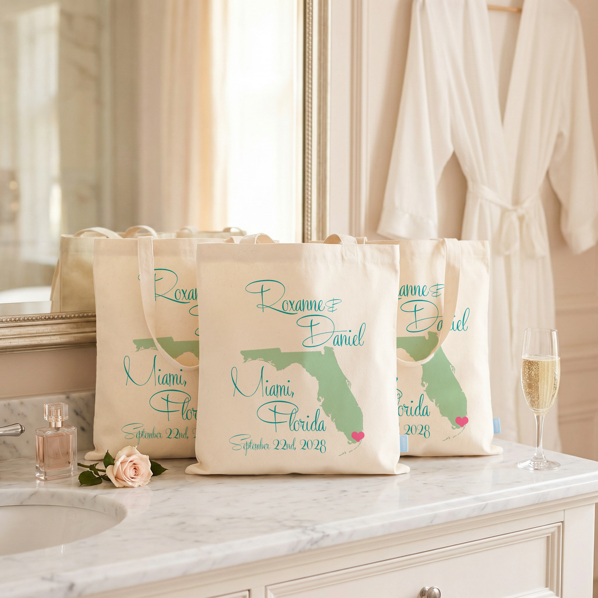 Destination Wedding Welcome Tote Bag | State Map