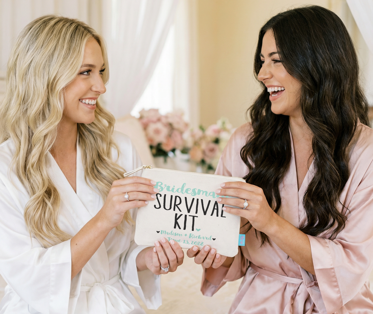 Personalized Canvas Makeup Bag for Bridesmaids by Ilu.Lily