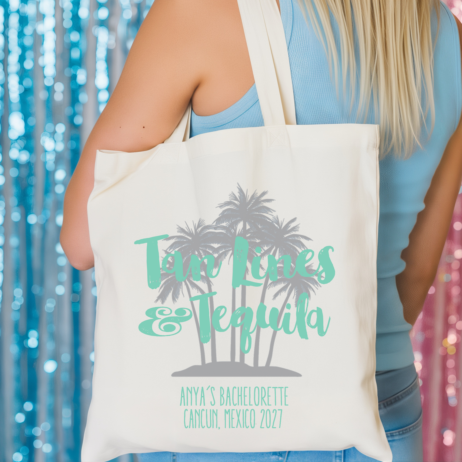Personalized Canvas Tote Bag for Bachelorette Parties by Ilu.Lily