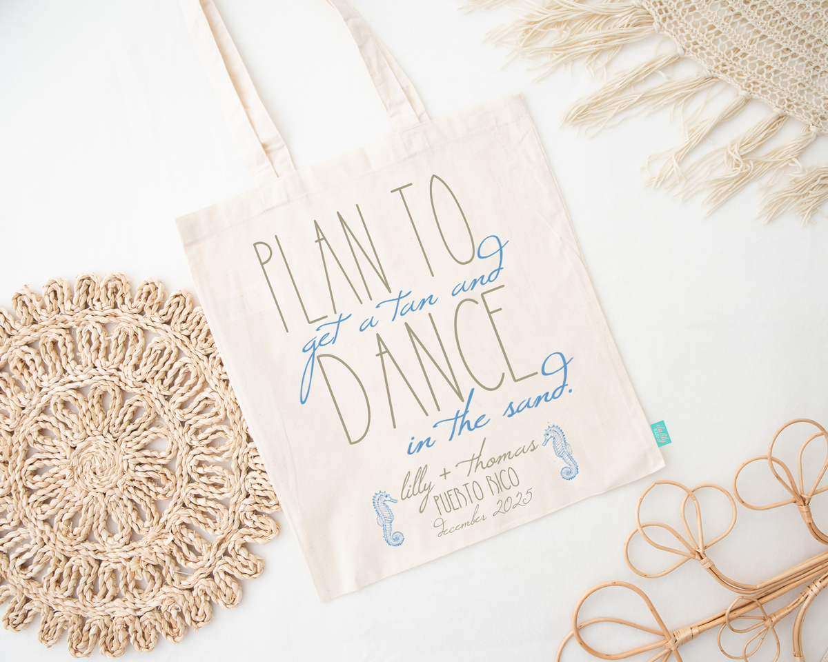 Personalized Canvas Tote Bag for Weddings by Ilu.Lily