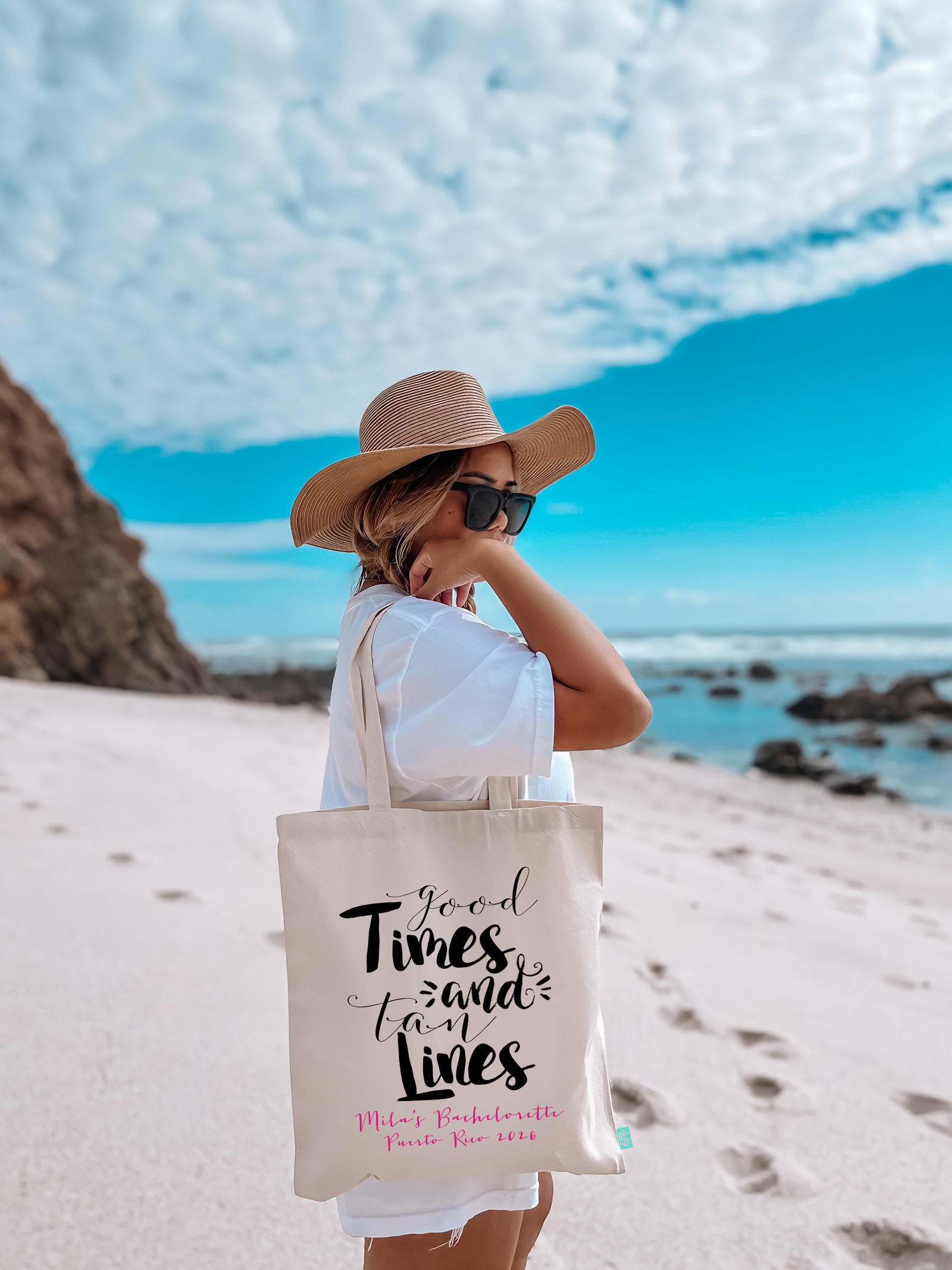 Bachelorette Party Tote Bags | Beach Bachelorette Party Favors | Good Times & Tan Lines