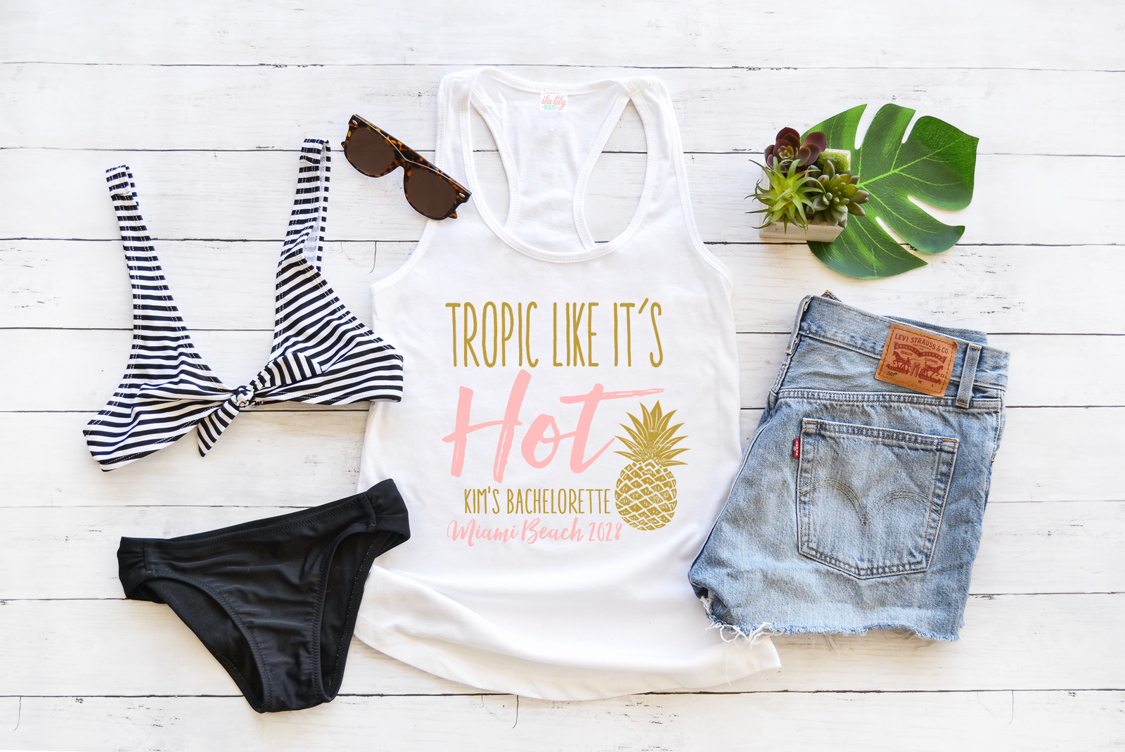 Bachelorette Party Matching Racerback Tank Tops | Tropical Bachelorette | Tropic Like It's Hot