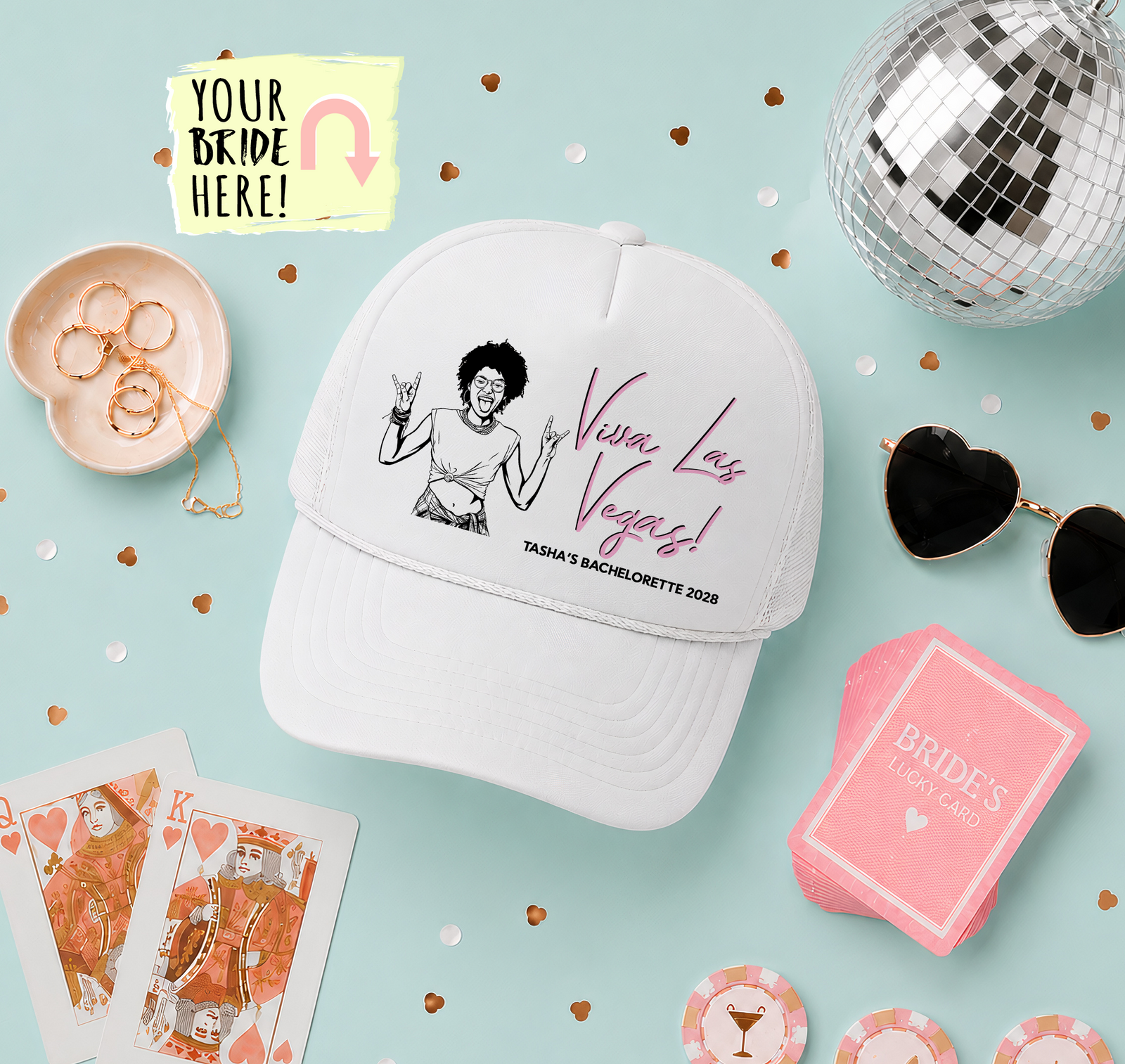 Bachelorette Party Trucker Hats | Las Vegas Hat | Viva Las Vegas