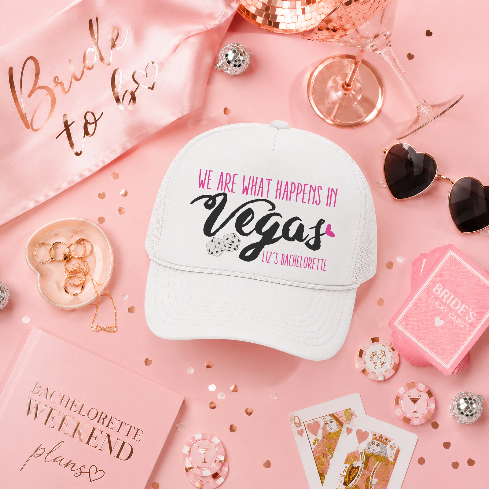 Vegas Custom Trucker Hat for Bachelorette Parties by Ilu.Lily