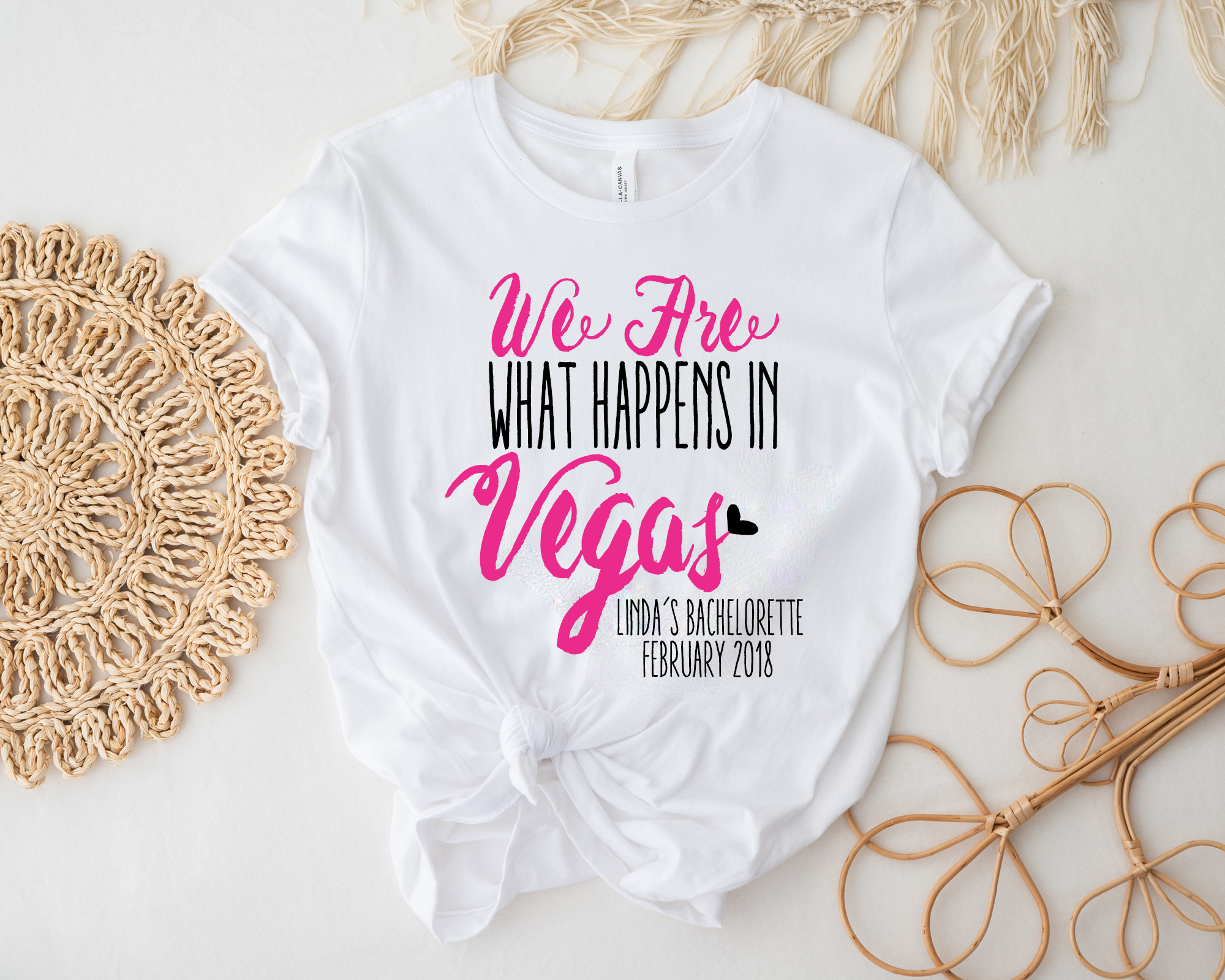 Bachelorette Party Shirt - Personalized Racerback Tank Top Pink Tee / XX-Large Bachelorette Party Shirt - Personalized Racerback Tank Top Pink Tee / XX-Large