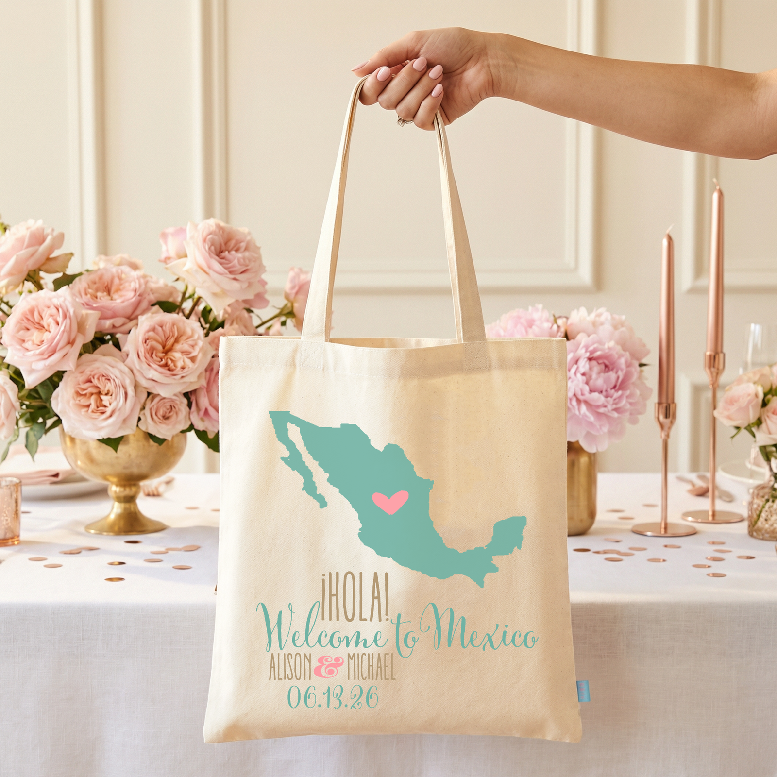 Wedding Welcome Tote Bag | Personalized Destination Map