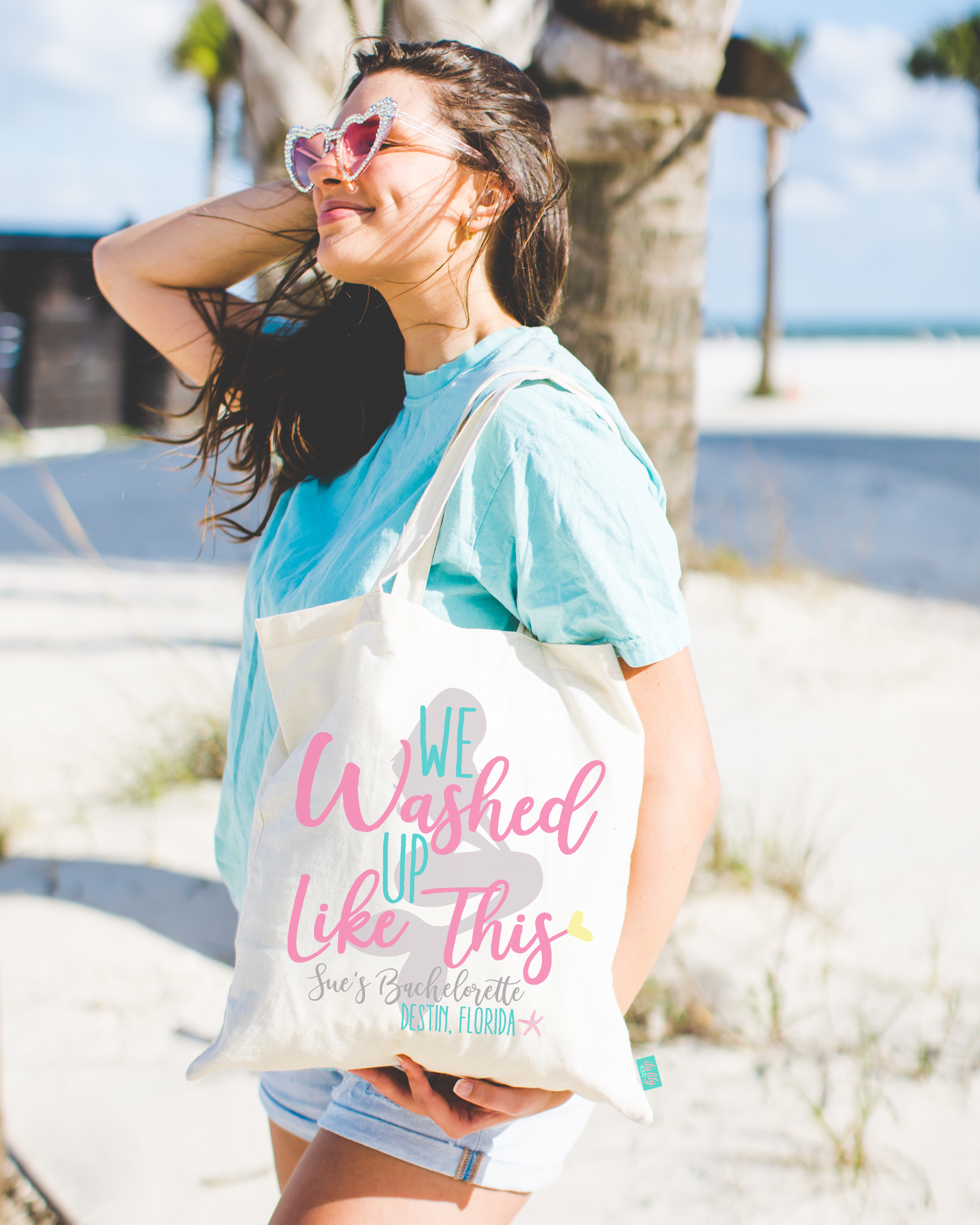 Bachelorette Party Tote Bags | Mermaid Bachelorette Favors | We Washed Up Like This