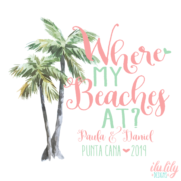 Bachelorette Party Beach Tote Bag | Destination Beach Wedding | Pretty Palm Trees Where My Beaches At?