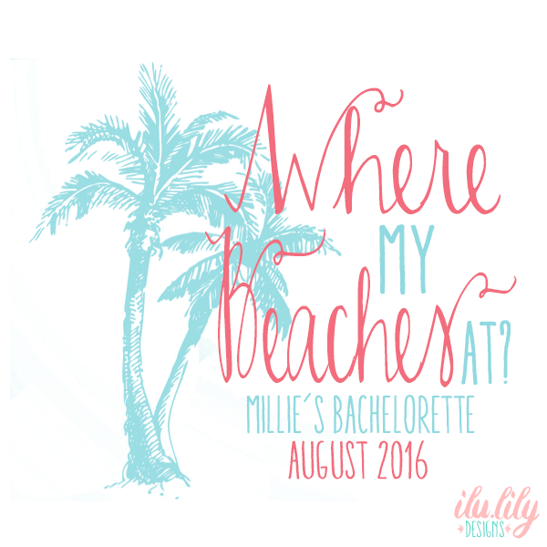 Beach Personalized Canvas Tote Bag for Bachelorette Parties by Ilu.Lily