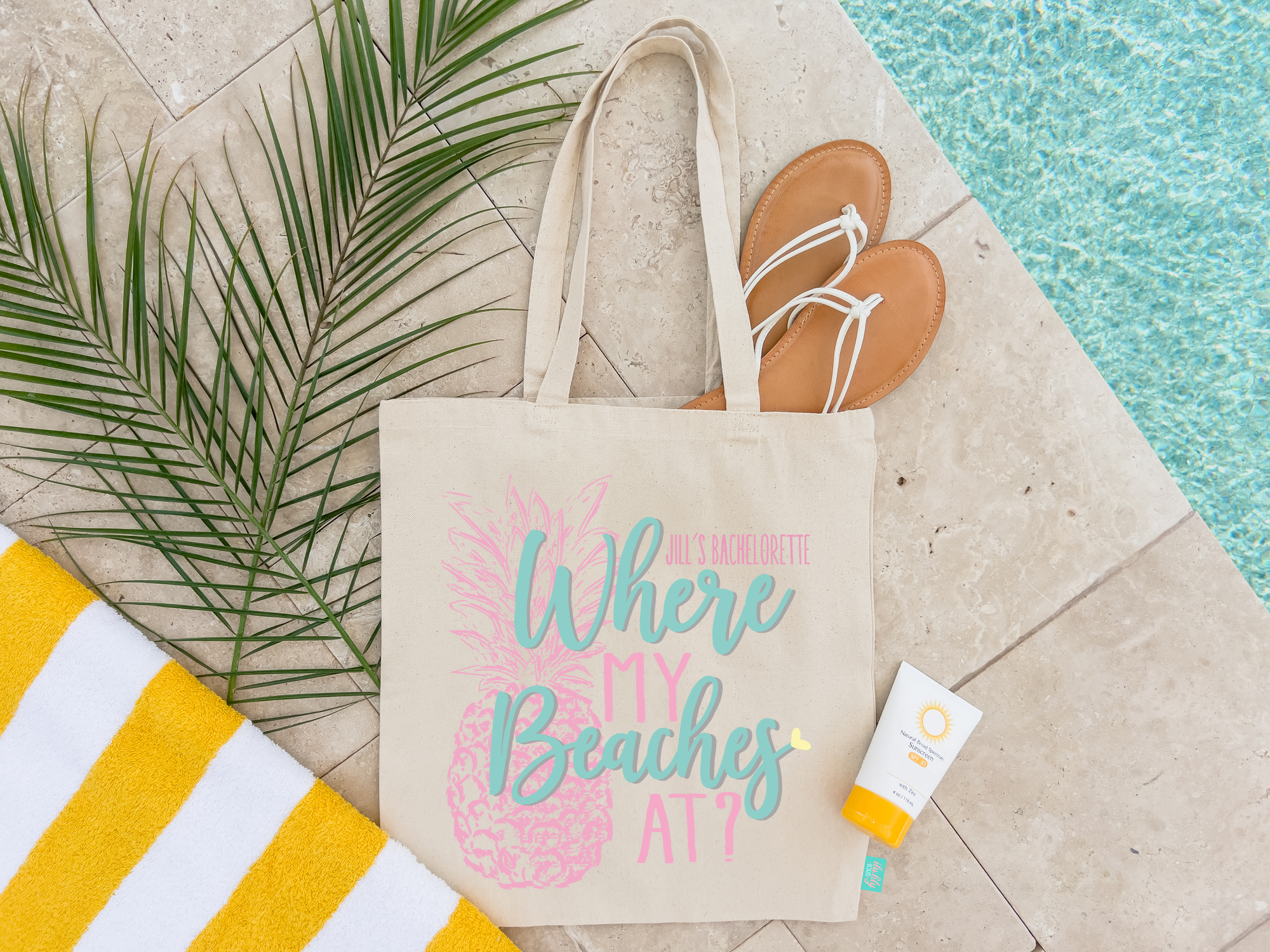 Bachelorette Party Tote Bags | Beach Pineapple Bachelorette | Where My Beaches At?