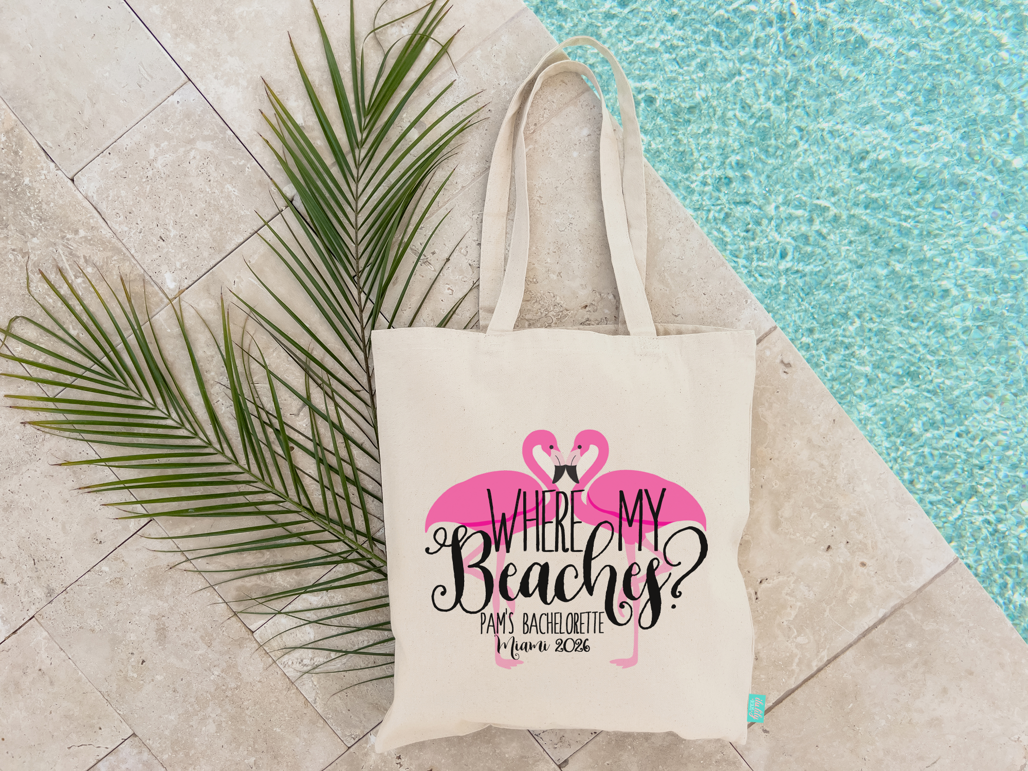 Bachelorette Party Tote Bag | Flamingo Bachelorette | Where My Beaches?