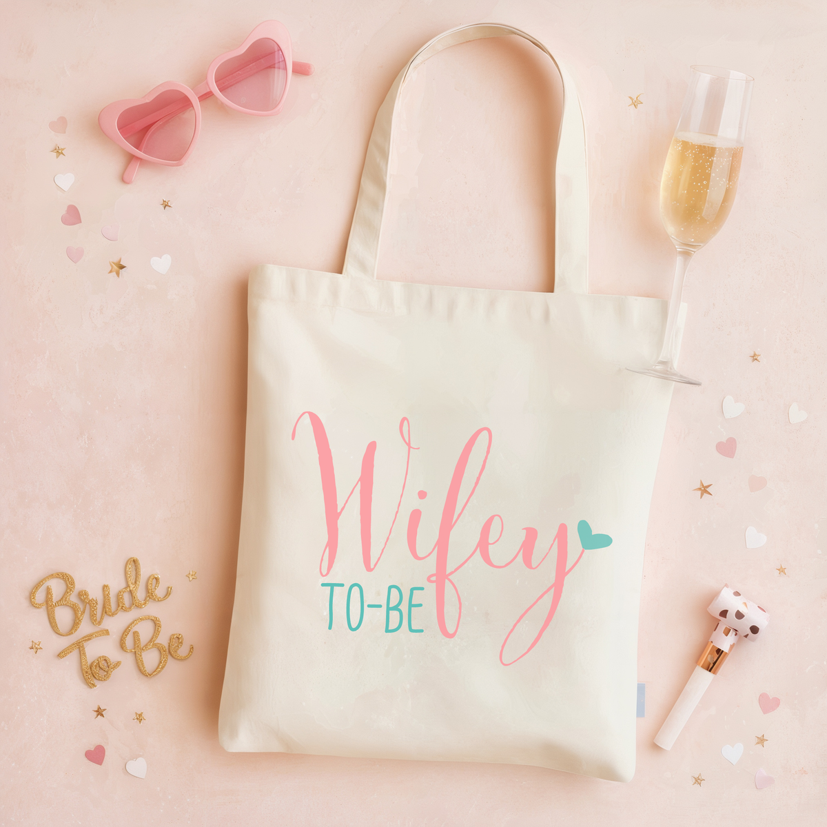 Personalized Canvas Tote Bag for Brides by Ilu.Lily