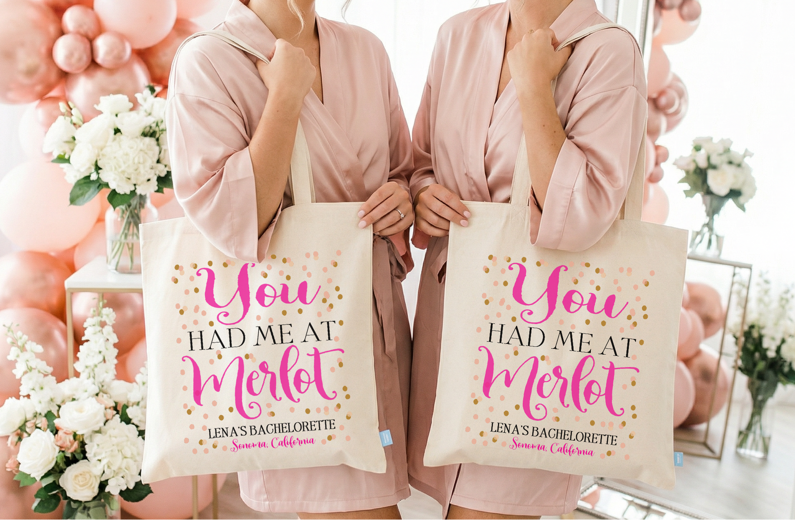 Bachelorette Party Vineyard Tote Bag | You Had Me At Merlot
