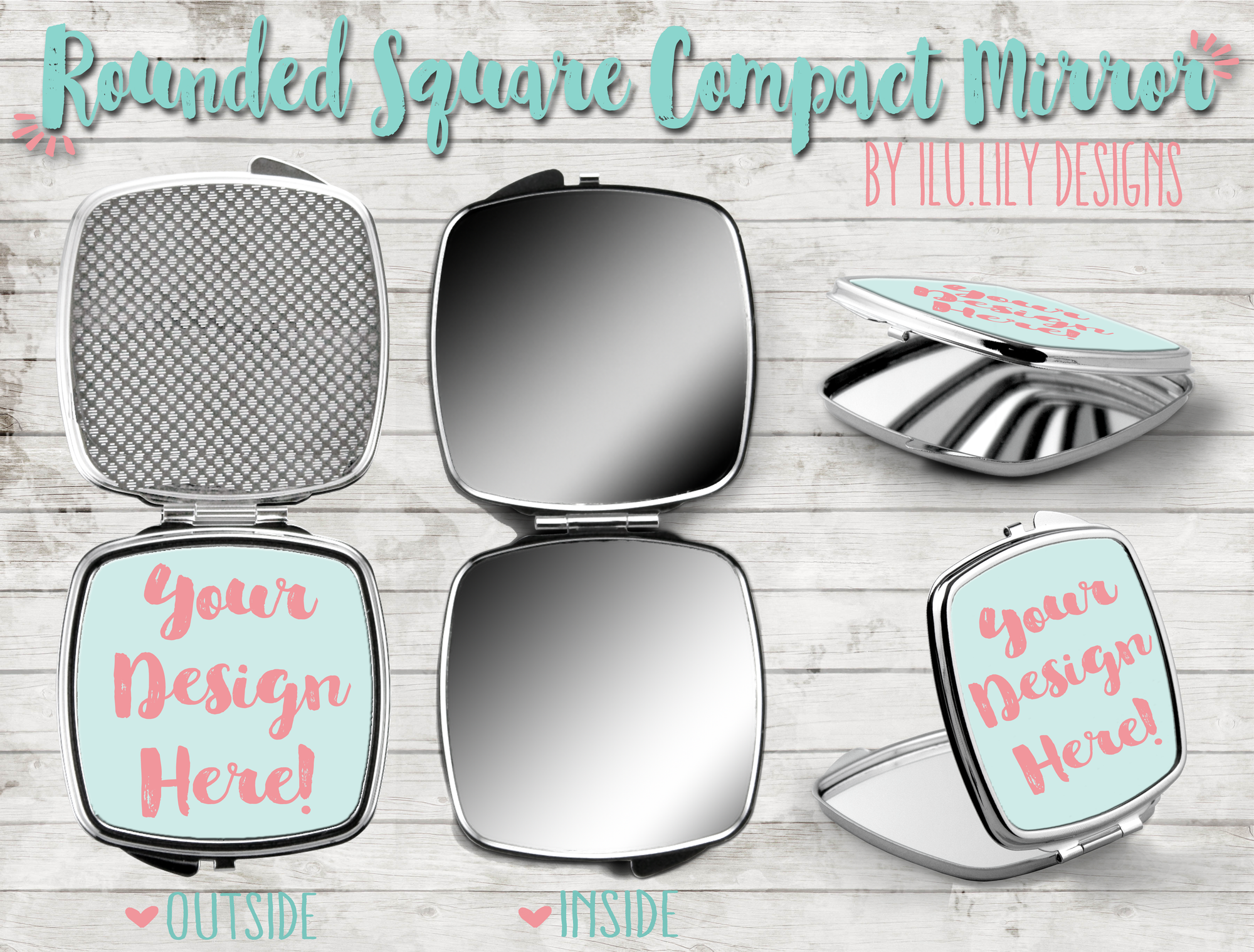 Bridal Party Compact Mirror | Tropical Pineapple Initial