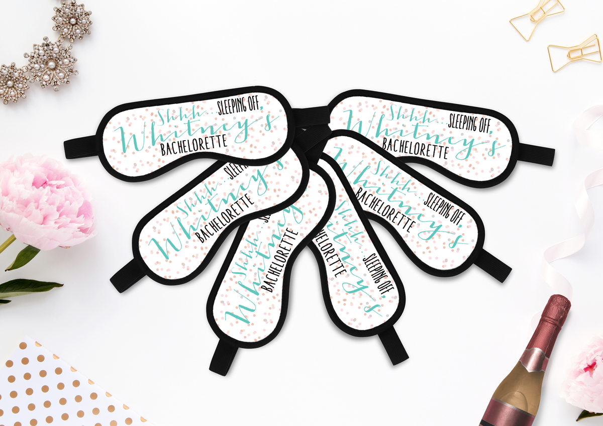 Personalized Sleep Mask Party Favors | Bachelorette Party Sleep Masks | Sleeping Off The Party