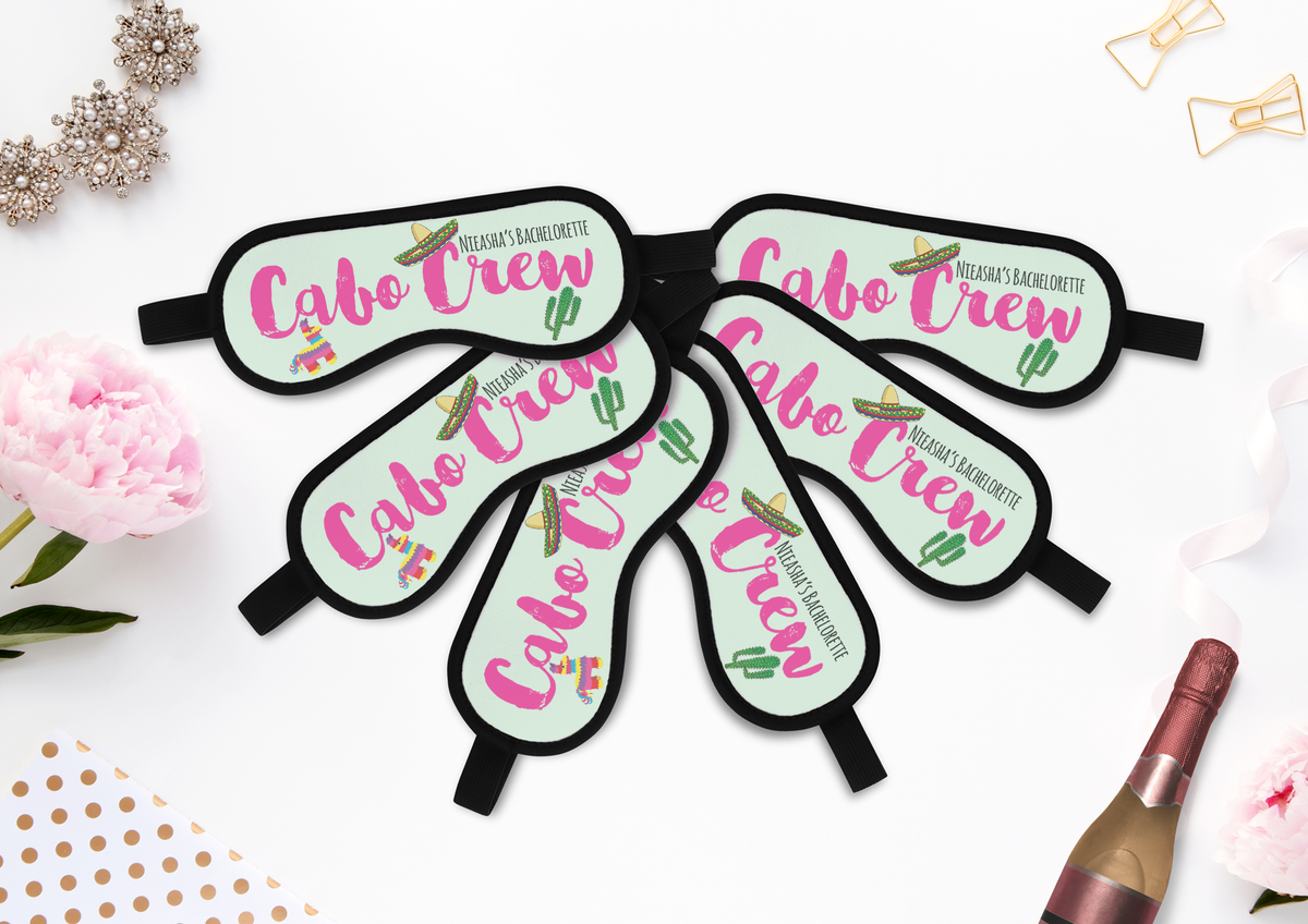 Bachelorette Party Sleep Mask Favors | Personalized Sleep Masks | Cabo Crew