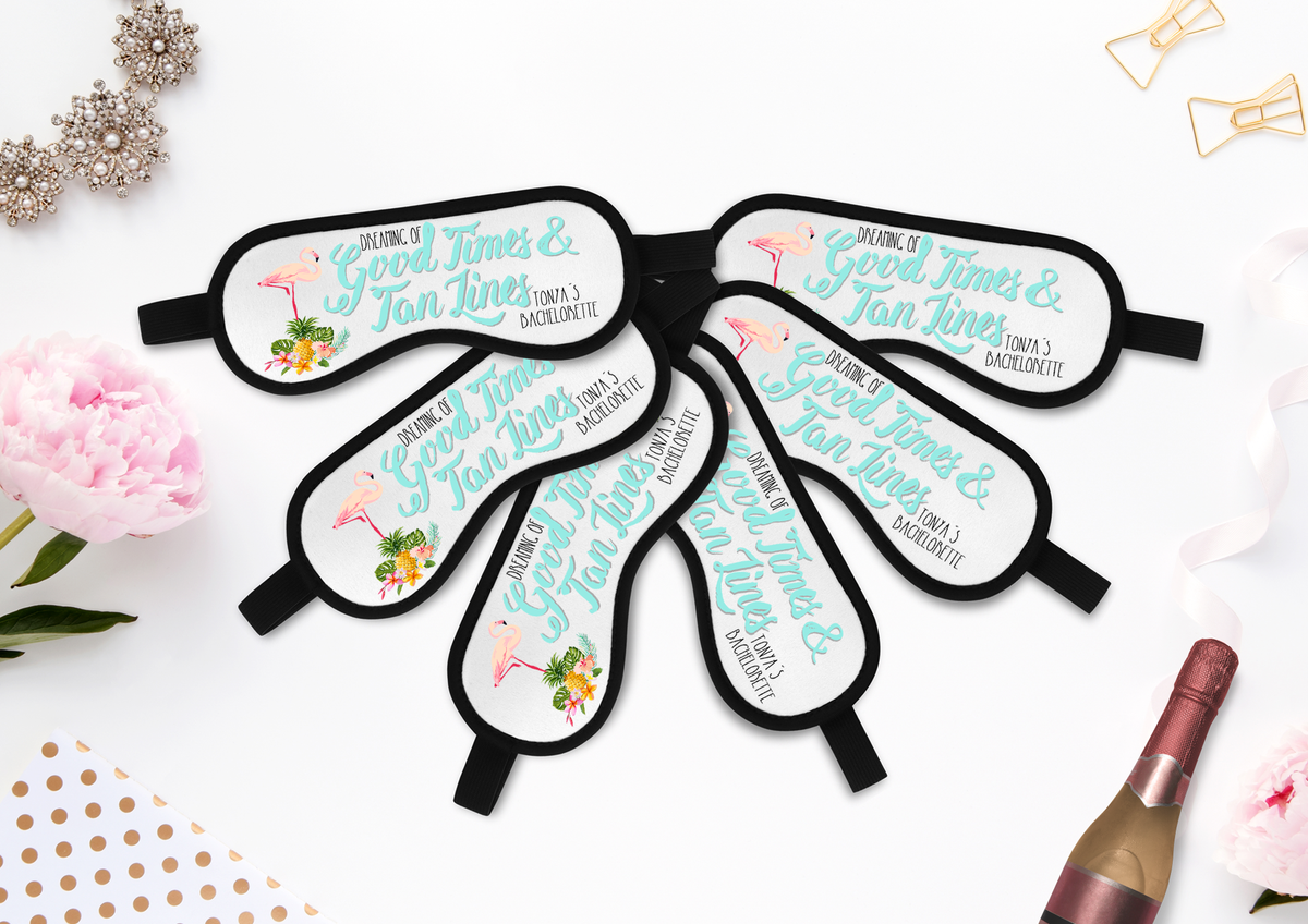 Bachelorette Party Sleep Mask Favors | Flamingo Bachelorette Party | Good Times And Tan Lines