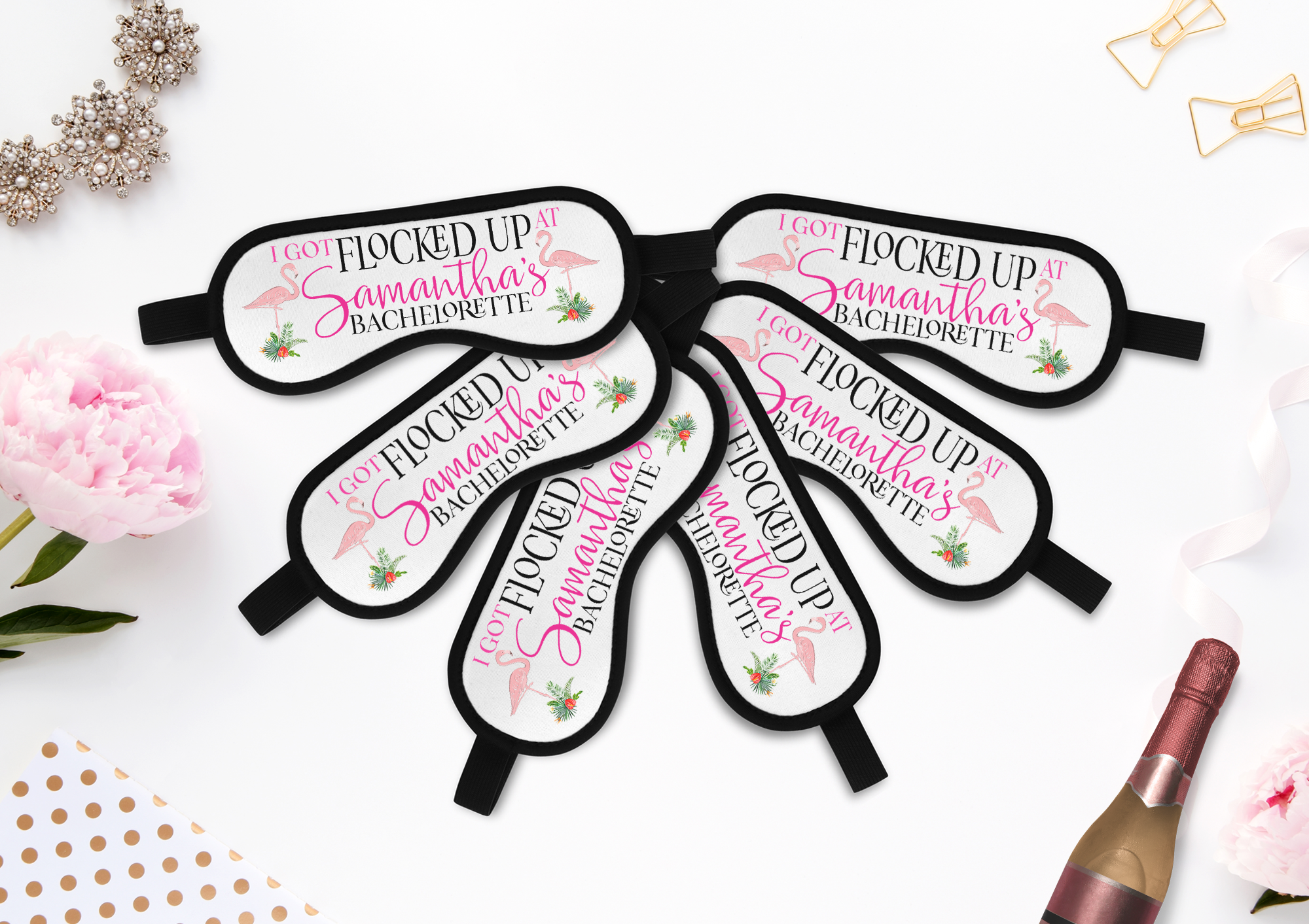 Bachelorette Party Sleep Mask Favors | Flamingo Bachelorette Party | I Got Flocked Up