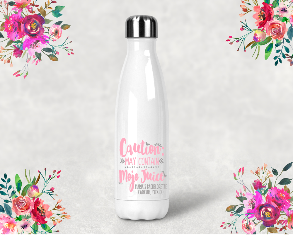 Bachelorette Party Personalized Water Bottle | Swell Style Water Bottle | Caution May Contain