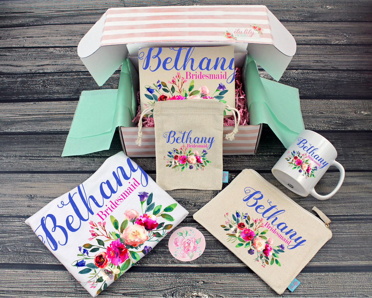 Bridesmaid Proposal Box | Will You Be My Bridesmaid | Dainty Floral