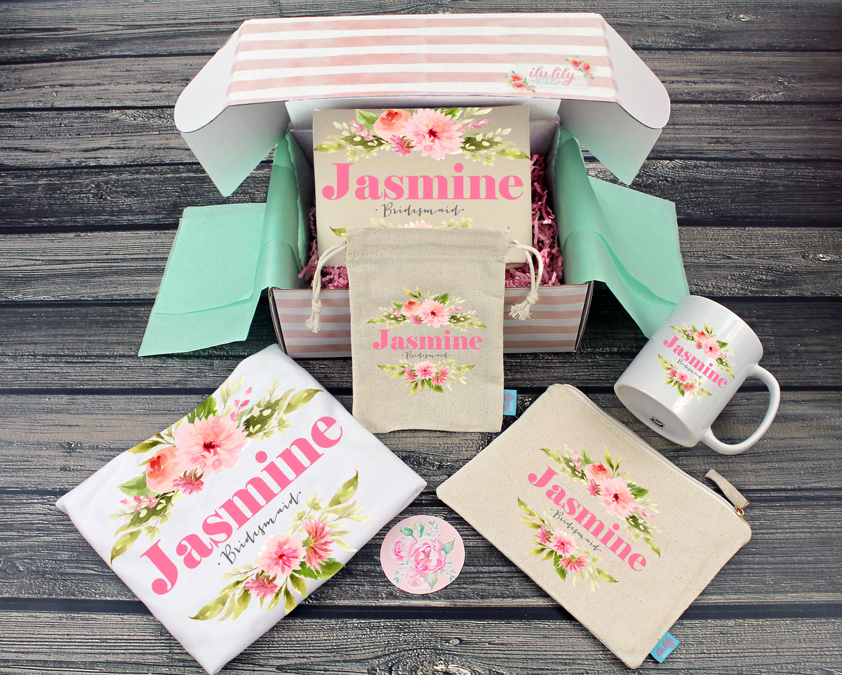 Bridesmaid Proposal Box | Will You Be My Bridesmaid | Modern Floral