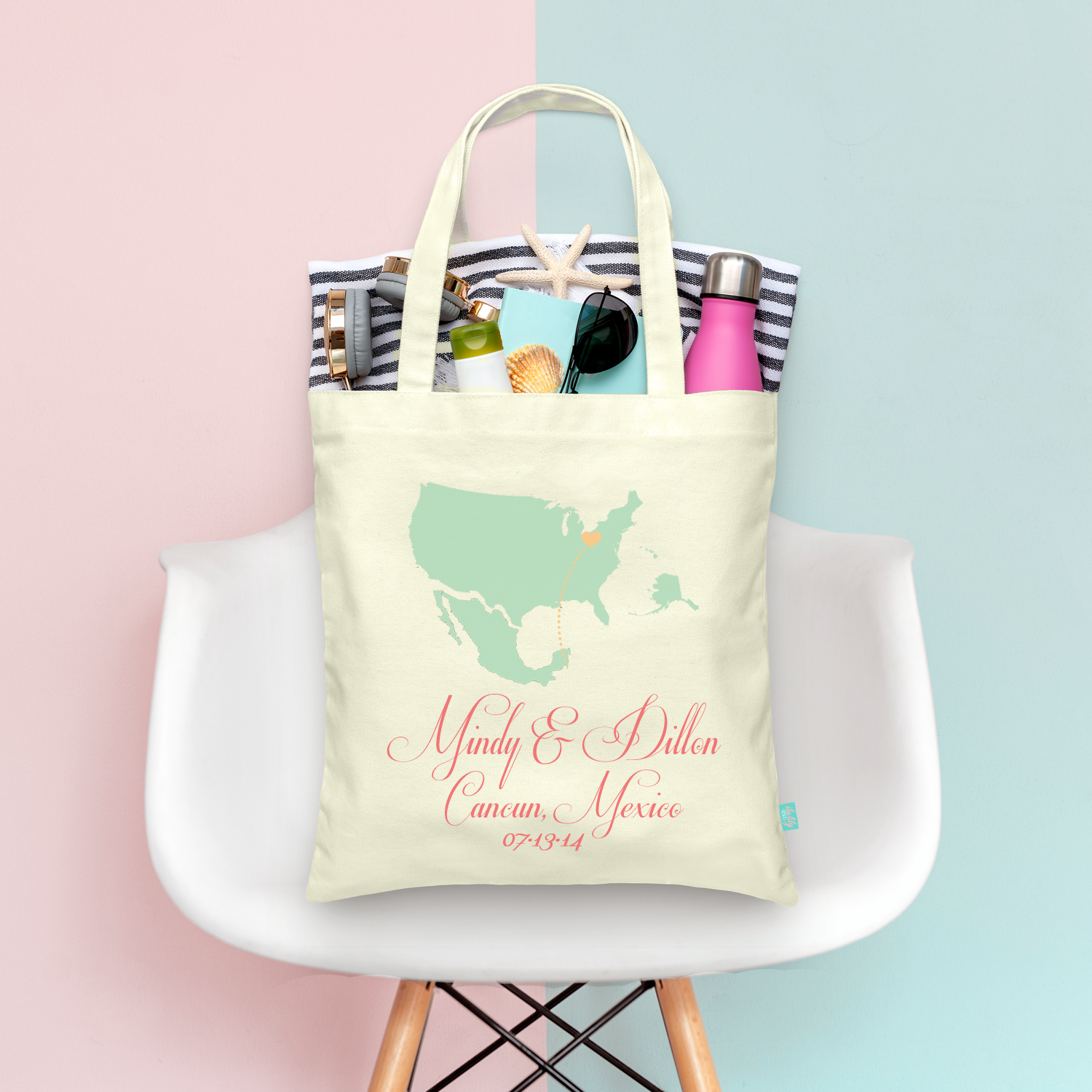 Wedding Welcome Tote Bag | Destination Map Fancy