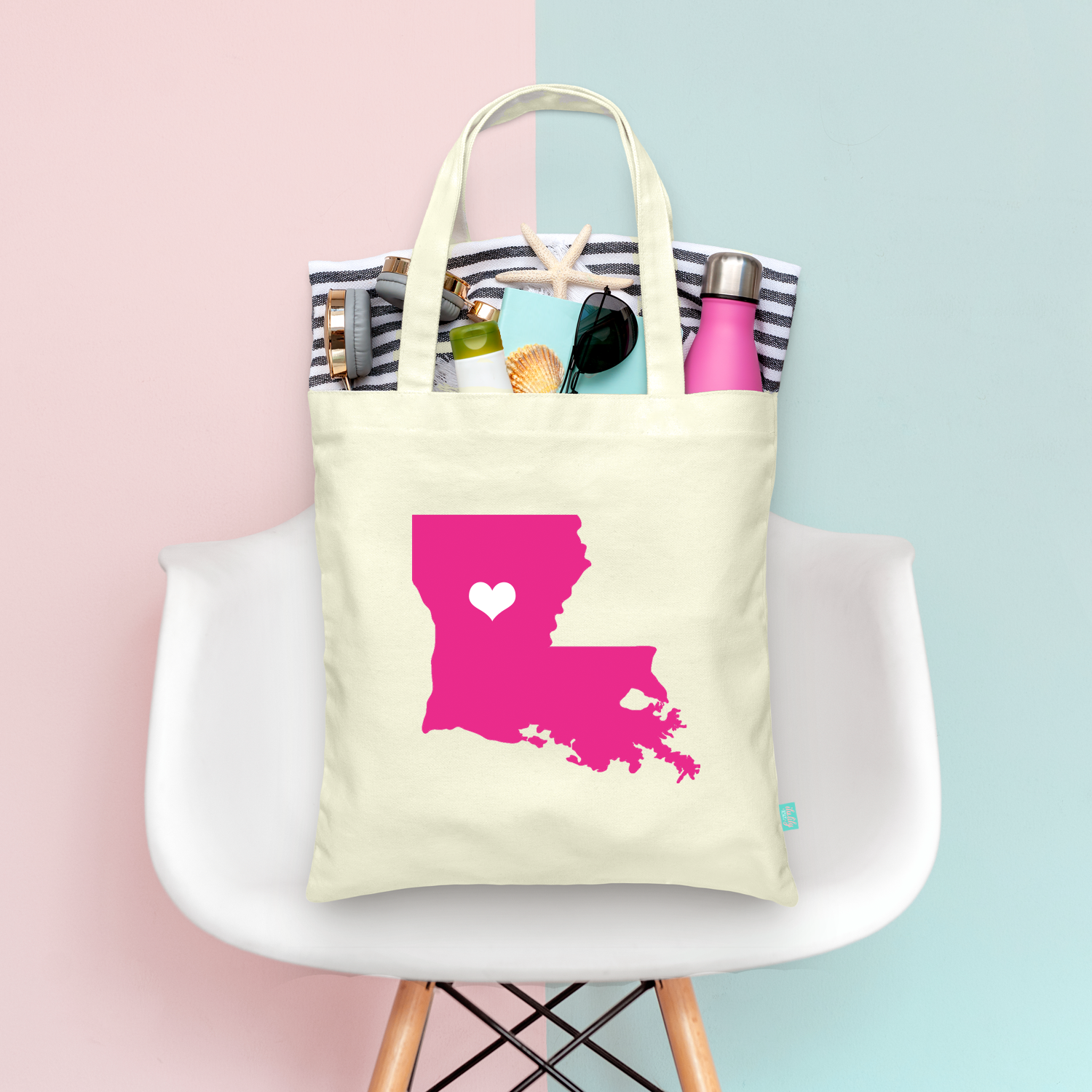 Simple Solid State Destination Map Tote Bag