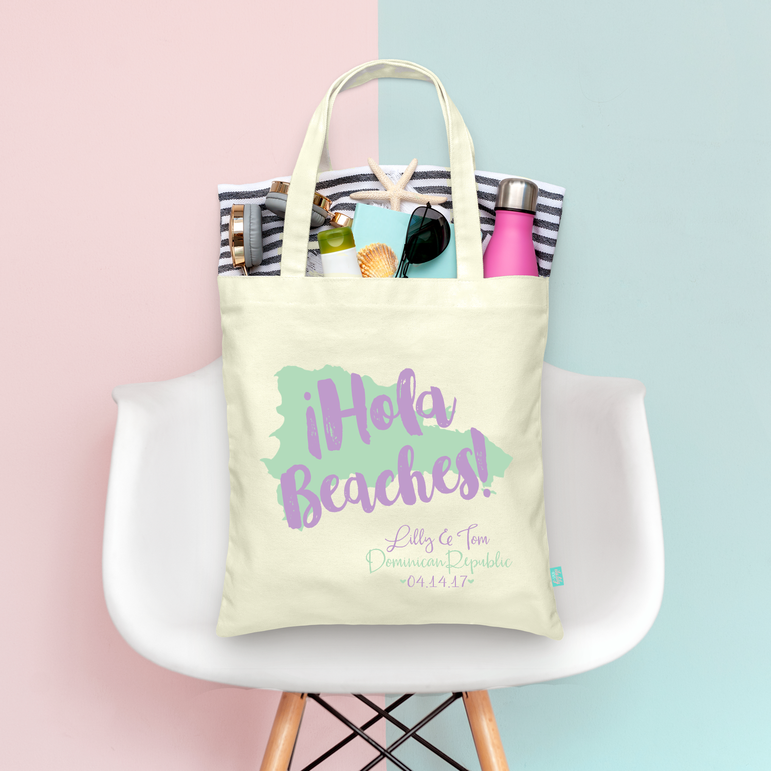 Destination Wedding Welcome Tote Bag | Destination Map | ¡Hola Beaches!