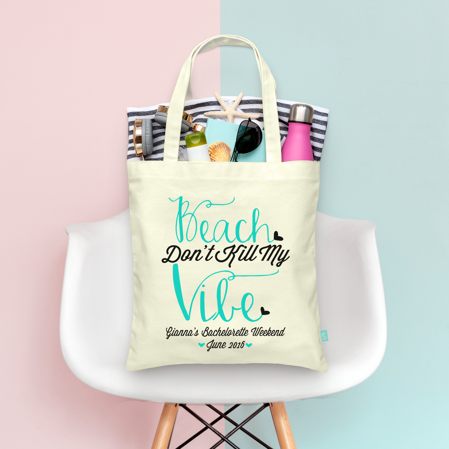 Bachelorette Party Tote Bag | Beach Bachelorette Favor | Beach Don't Kill My Vibe