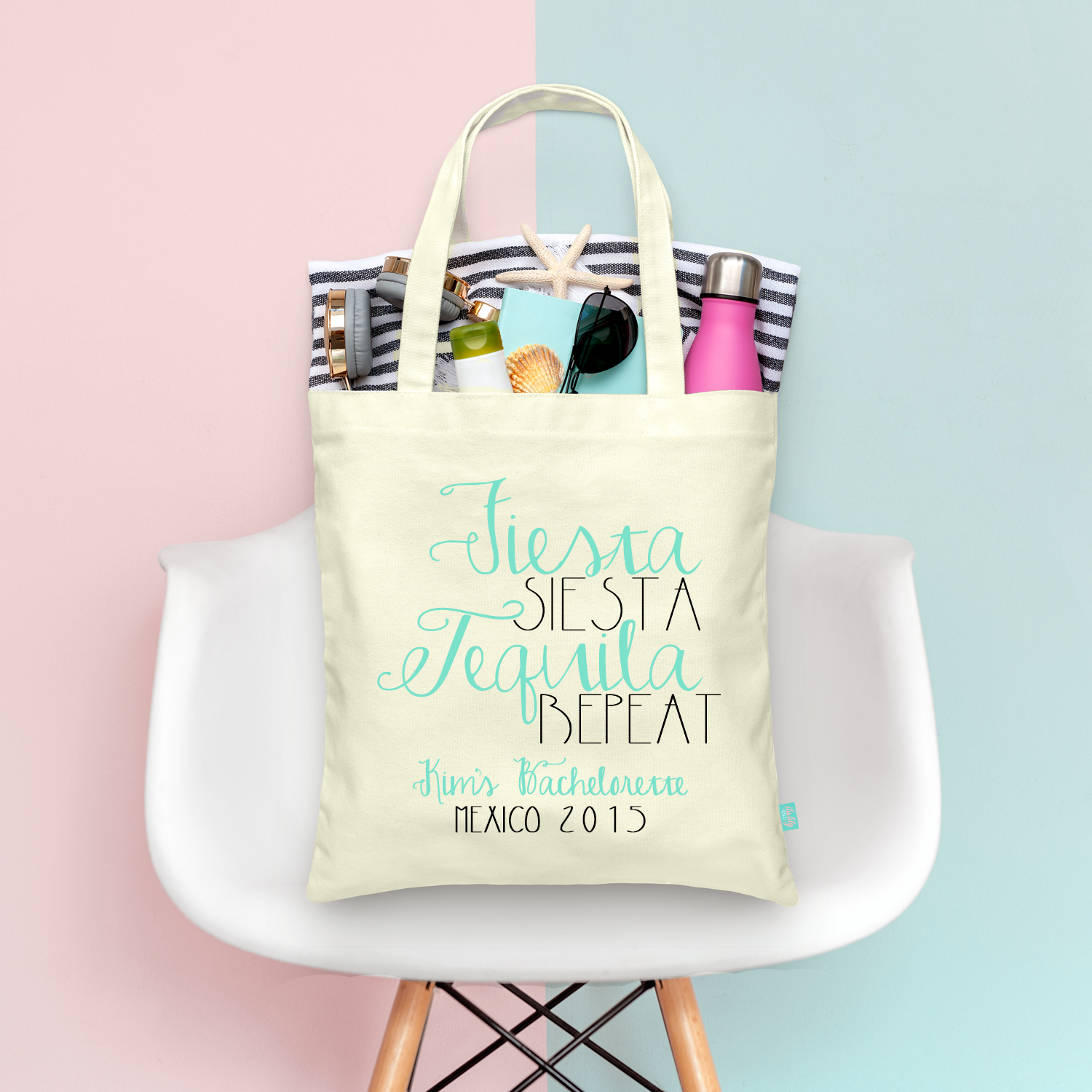 Bachelorette Party Tote Bag | Personalized Bachelorette Favors | Fiesta Siesta Tequila Repeat Fancy